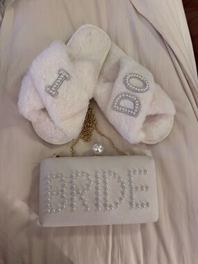 Bride to be purse and slippers